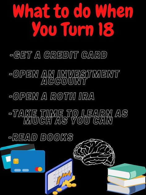 Best things to do when you turn 18 to become financially independent Robinhood Investing, Become Financially Independent, Financially Independent, Money Advice, Financial Life Hacks, Money Making Hacks, Gap Year, Debt Free, Financial Tips