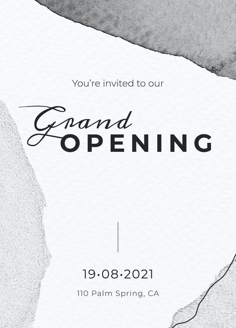 You're invited to our grand opening invitation card template vector | premium image by rawpixel.com Grand Opening Poster, Small Salons, Shop Opening Invitation Card, Opening Invitation, Grand Opening Invitations, Adobe Illustrator Design, House Warming Invitations, Business Invitation, Instagram Photo Frame