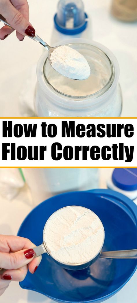 How to measure flour properly so your baked goods come out fluffy every time. Measuring flour by volume is important when making cookies and cakes. #flour #tips #hacks #baking #kitchen Measuring Flour, Cookies And Cakes, Making Cookies, Baking Kitchen, Self Rising Flour, Baking Flour, How To Measure, Gluten Free Bread, Kitchen Tips