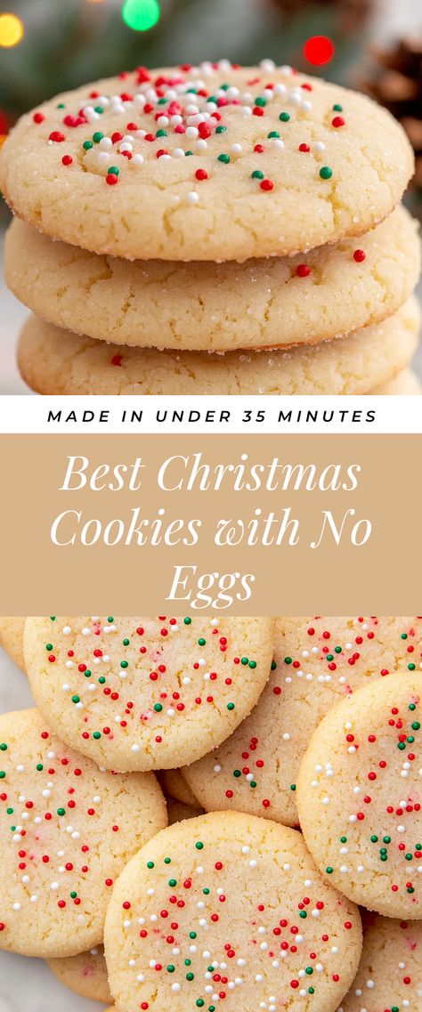 Image for Best Christmas Cookies with No Eggs No Egg Sugar Cookies, Sugar Cookie Recipe No Egg, Egg Free Christmas Cookies, Cookies With No Eggs, Egg Free Cookies Recipes, Cozy Baking, Cookies Without Eggs, Easy Christmas Cookies, Clematis Varieties