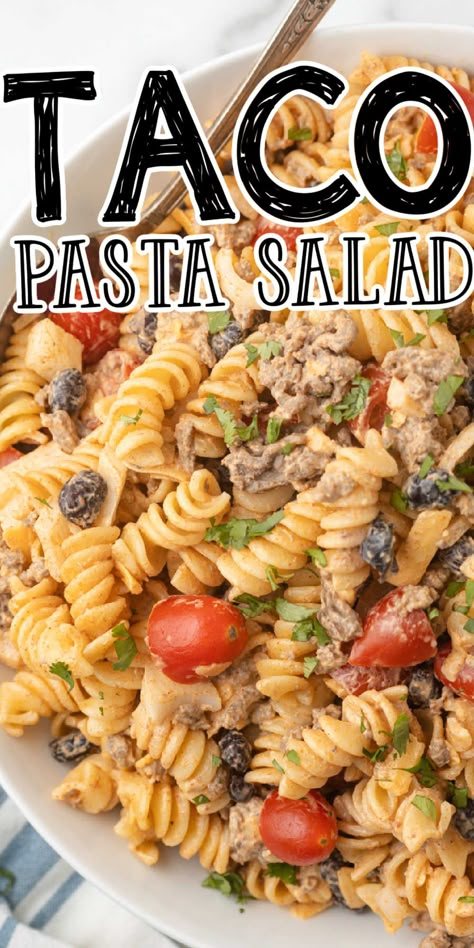 Taco Salad With Noodles, Taco Noodle Salad, Taco Macaroni Salad, Taco Pasta Salad With Doritos, Tailgate Pasta Salad, Pasta Taco Salad Recipe, Pasta Salad Main Dish, Ranch Taco Pasta Salad, Taco Pasta Salad Recipes