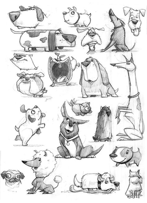 Dog Comics, Illustration Tutorial, Dog Sketch, Art Kawaii, Character Design Sketches, Cartoon Sketches, Male Character, Dog Illustration, Animal Sketches