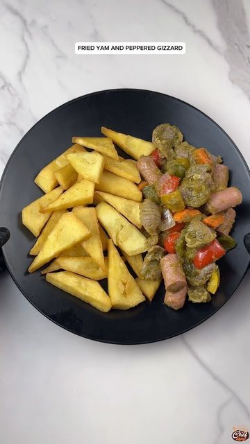 Peppered Gizzard, Fried Yam, Ghana Food, Mini Carrots, Bay Leaf, Accra, Bell Peppers, Sunflower Oil, Lunches And Dinners