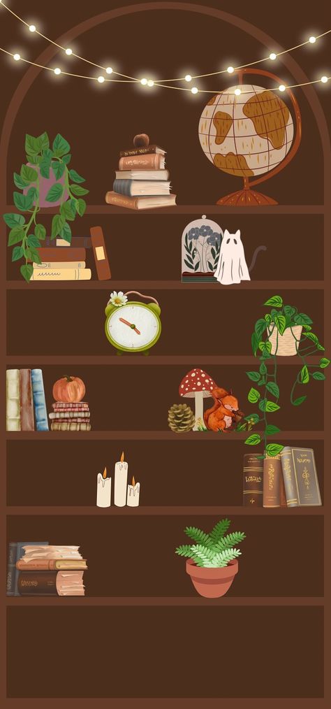 Fall Bookshelf Wallpaper, Book Shelf Wallpaper Aesthetic, Bookcase Phone Wallpaper, Empty Bookshelf Wallpaper Iphone, Bookshelf Background Wallpapers, App Shelf Wallpaper, Christmas Bookshelf Wallpaper, Bookshelf Phone Wallpaper, Empty Bookshelf Wallpaper