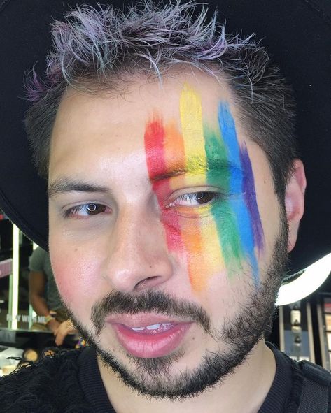 Flashback to Copenhagen pride this summer. 🌸🌸 Made by @akamrgaga Created by @mettelinemakeup Using all @maccosmetics Basic red ❤… Pride Work Outfit, Pride Parade Makeup, Pride Face Paint Ideas, Easy Pride Makeup, Pride Parade Outfit Ideas, Pride Face Paint, Pride Makeup Looks, Pride Makeup Ideas, Pride Outfit Ideas