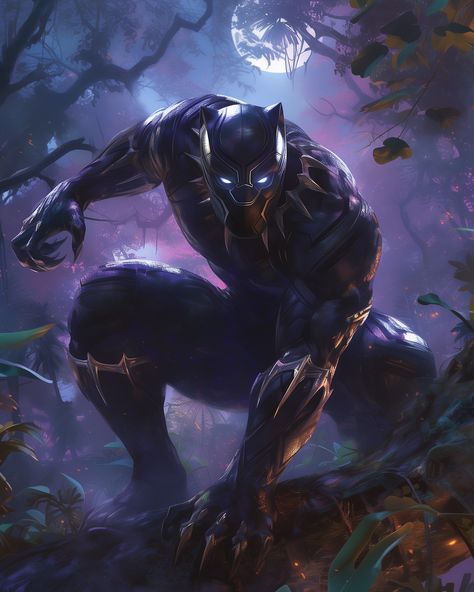 Black Panther . . . #blackpanther #king #panther #comicbooks #marvelcomics #wakandaforever #wakanda #avengers #midjourneyai… | Instagram Black Panther Marvel Artwork, T'challa Black Panther, Black Panther Fanart T'challa, Black Panther Comic Art, Black Panther Fanart, Female Black Panther, Black Panther Superhero, Black Panther Comic, Black Panther Chadwick Boseman