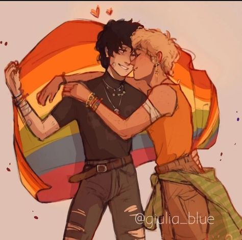 Credit to guilia_blue on Insta. Solangelo Art, Solangelo Fanart, Percy Jackson Comics, Ghost King, Zio Rick, Percy Jackson Ships, Mackenzie Foy, Will Solace, Seaweed Brain