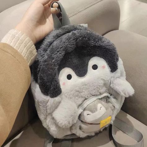 Penguin Plush, Cartoon Backpack, Full Name, Cute Penguin, Plush Backpack, Dress Design Sketches, Anime Dad, Cute Fit, Pretty Bags