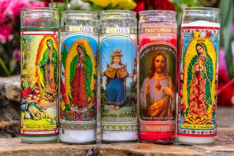 Mexican Candle, Catholic Candles, Popular Candles, Saint Candles, Freedom Of Religion, Images Of Christ, Prayer Candles, Candles For Sale, One Candle