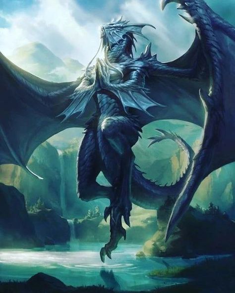 Bahamut Human Form, Fantasy Beast Art, Bahamut Dragon, Yin Yang Tattoos, Dungeons And Dragons Art, Fantasy Beasts, Alien Concept Art, Fantasy Races, Dragon Pictures