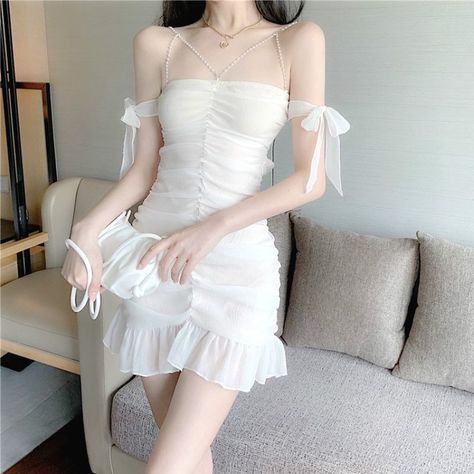 Cheap Dresses, Buy Quality Women's Clothing Directly from China Suppliers:Elegant Dress Women White Sexy Backless Mini Dress Sleeveless Summer Casual Sleeveless French Party Night Dress Women 2020 Enjoy ✓Free Shipping Worldwide! ✓Limited Time Sale ✓Easy Return. Party Night Dress, Mini Dress Elegant, French Party, Elegant Mini Dress, Dress Party Night, Night Dress For Women, Kawaii Fashion Outfits, Korean Fashion Dress, Backless Mini Dress