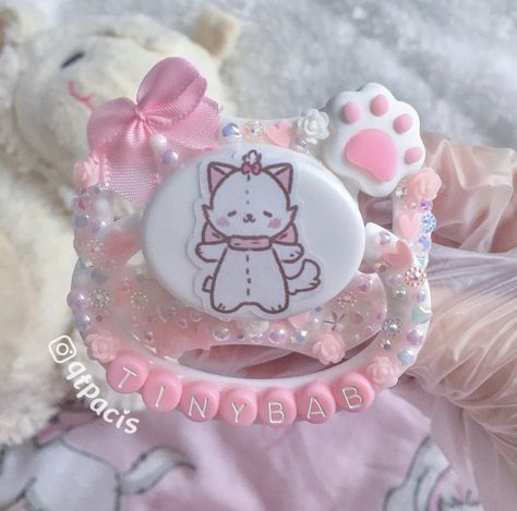 Pink Pacifier Aesthetic, Cute Binkies, Adult Pacifier Deco Pink, Kawaii Pacifier, Deco Pacifier, Womens March Signs, Pink Pacifier, Yami Kawaii Art, Pet Regression