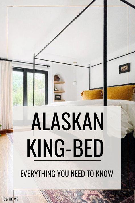 Have you heard about the Alaskan king-size bed? It's the largest king-size bed you can buy! I had a lot of questions about this bed and did a lot of research. Everything you need to know is in this post from price to accessories. Read on to find out everything you need to know if you're ready to buy one for your modern bedroom. Find more home interior design tips at 136home.com Alaska King Size Bed, Modern Bedroom Design Master Luxury, Alaskan King Size Bed, King Size Bed Master Bedrooms, Alaskan King Bed, Oversized Bed, Bedroom Design Luxury, Modern Bedroom Furniture Sets, Modern Classic Home