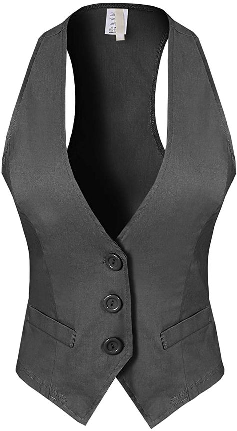 Design by Olivia Women's Dressy Casual Versatile Racerback Vest Tuxedo Suit Waistcoat Black M at Amazon Women’s Clothing store Mens Burgundy Blazer, Vest Tuxedo, Waistcoat Woman, Purple Vests, Burgundy Blazer, Suit Waistcoat, Plaid Suit, Tuxedo Suit, Vest Outfits