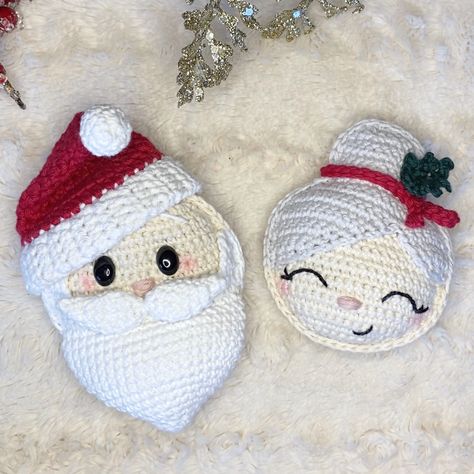 Santa Claus Ornament Free Crochet Pattern • Spin a Yarn Crochet Mr And Mrs Claus, Double Crochet Decrease, Crochet Santa, Crochet Decrease, Crochet Animals Free Patterns, Crochet Vintage, Pink Yarn, Santa Ornaments, Mrs Claus