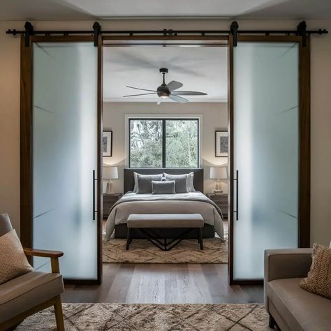 12 Modern Bedroom Door Ideas to Elevate Your Interior Design 3 Bedroom Double Doors, Modern Bedroom Door, Bedroom Door Ideas, Bedroom French Doors, Bedroom French, Laminate Doors, Flush Doors, Sliding Barn Doors, Bedroom Style