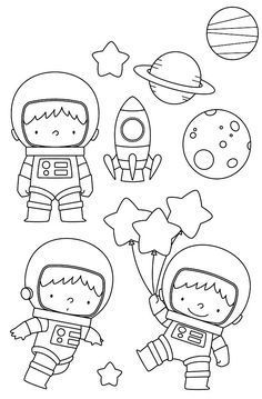 Space Coloring Pages, Digi Stamps, Art Drawings For Kids, Space Theme, Space Crafts, Doodle Drawings, Digital Stamps, الرسومات اللطيفة, In Space