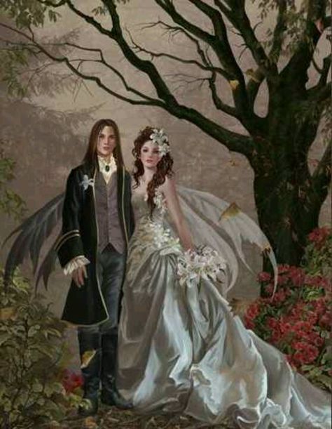 Fae Wedding Nene Thomas, Fantasy Couples, Elves And Fairies, Fairy Dragon, Gothic Fantasy Art, Fairy Artwork, My Fantasy World, Fairy Wedding, Hades And Persephone