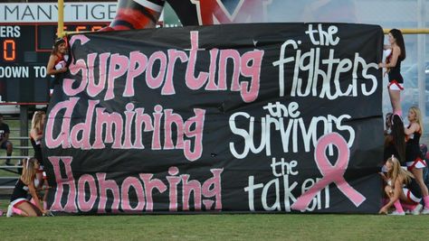 Pink out Pink Out Poster Ideas, Pink Out Game Ideas, Pink Out Cheer Ideas, Hawaiian Run Through Signs Football, Football Run Through, Pink Out Signs Football, Fnl Run Through Banners, Run Out Signs Football, Pink Out Game Posters Volleyball