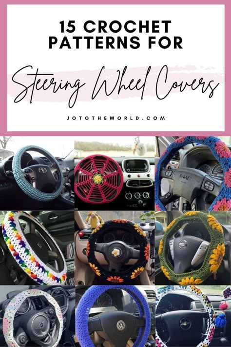 Car Ride Crochet Projects, Crochet Dashboard Cover, Crochet Headrest Cover Free Pattern, Steering Wheel Cover Crochet Pattern Free, Crochet Car Steering Wheel Cover, Crochet Car Wheel Cover, Crochet Steering Wheel Cover Pattern, Crochet Car Decor Free Pattern, Crochet Car Accessories Pattern Free