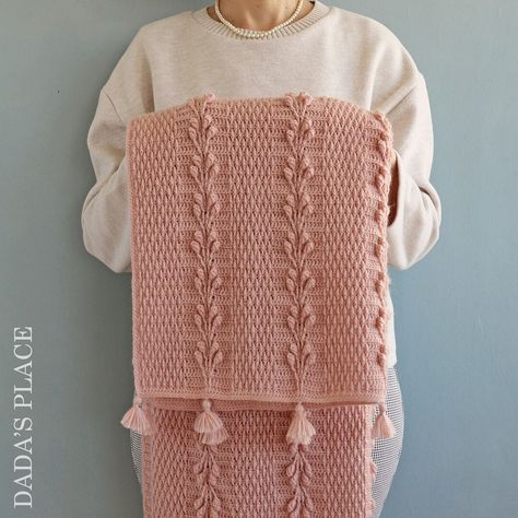 CROCHET PATTERN: Soho Blanket Modern Crochet Afghan, Christening Blanket, Crochet Blanket Tutorial, Modern Baby Blanket, Blanket Tutorial, Pink Baby Blanket, How To Make Tassels, Crochet Cute, Crochet Blanket Designs