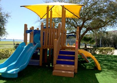 Custom Retrofit Playground Shade Systems | Creative Shade Solutions Swingset Shade Ideas, Playground Shade Ideas, Shade Over Playground, Playground Canopy Diy, Playground Shade, Playground Sun Shade, Shade Sail Playground, Daycare Playground, Church Playground