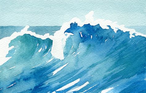 Take a Break II, Watercolor Art Print on Paper, ocean wave painting by Janet Meinke-Lau Sea Illustration Art, Coastal Inspired Art, Sea Prints, Surf Painting, Ocean Waves Art, Breaking Waves, Watercolor Wave, Watercolor Water, Diy Watercolor Painting