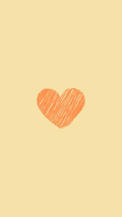 Yellow Hearts Aesthetic Wallpaper, Simple Heart Wallpaper, Orange Heart Wallpaper, Orange Wallpaper Iphone, Preppy Orange, Good Vibes Wallpaper, Wallpaper Colour, Type Wallpaper, Wallpaper Iphone Love