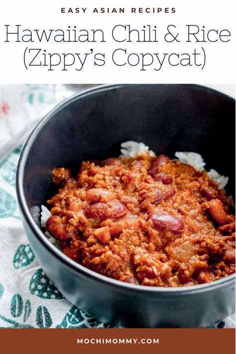 Zippy’s Chili Recipe, Hawaiian Chili Recipe, Zippys Chili Recipe, Chilli Recipe Crockpot, Hawaiian Chili, Sausage Chili, Portuguese Sausage, Chili Rice, Instant Pot Slow Cooker