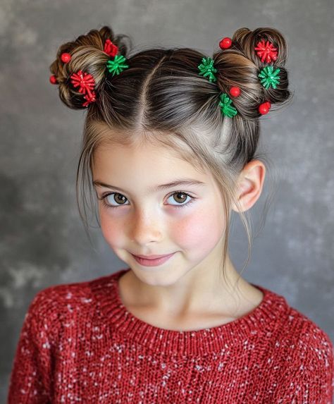 Easy Picture Day Hairstyles, Fun Christmas Hairstyles, Cindy Lou Who Hair, Picture Day Hairstyles For Kids, Picture Day Hairstyles, Christmas Hairstyles For Kids, Whoville Hair, Trendy Hairdos, Hairstyle For Kids