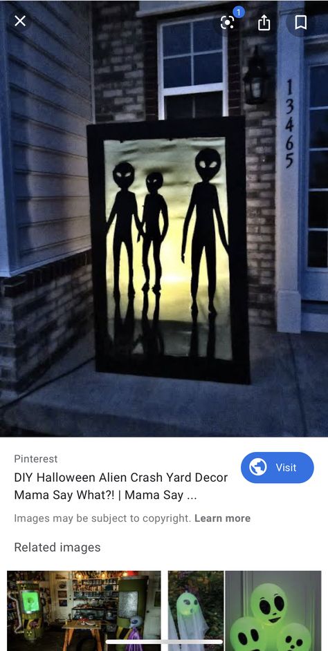 Scary Alien Halloween Decorations, Alien Haunted House, Halloween Alien Decorations, Alien Trunk Or Treat, Alien Birthday Party, Stem Night, Glow Dance, Space Halloween, Scary Alien