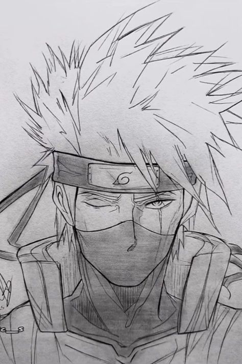 People As Cartoons, Kakashi Drawing, Anime Face Drawing, Shading Drawing, Naruto Sketch Drawing, Oil Pastels Painting, Pencil Sketch Images, Naruto Sketch, Best Anime Drawings