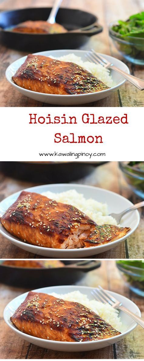 Salmon Stovetop, Recipes With Hoisin Sauce, Entertaining Meals, Salmon Fillet Recipes, Kawaling Pinoy, Planned Meals, Seafood Meals, Salmon Glaze Recipes, Cook Salmon