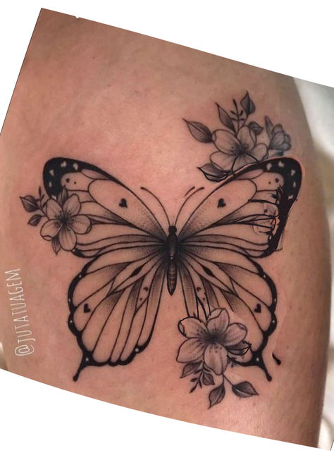 December Butterfly Tattoo, Feminine Shoulder Tattoos, Warrior Tattoo Sleeve, Borboleta Tattoo, Secret Tattoo, Rose Hand Tattoo, Magic Runes, Favorite Tattoos, Hibiscus Tattoo