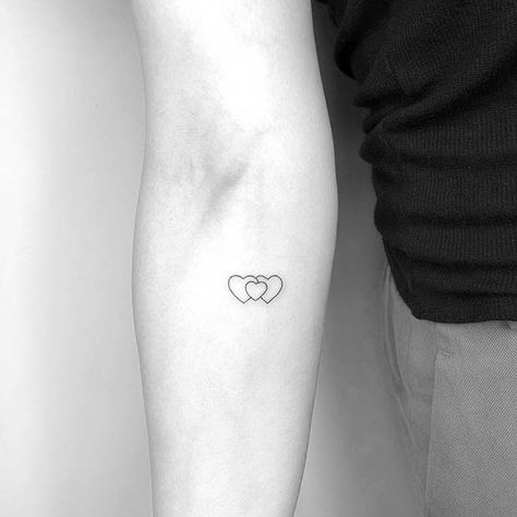 Tattoo For Family Of Three, Heart Tattoo Lower Back, Family Minimalist Tattoo, Red Love Heart Tattoo, Mam Tattoo, Hearts Tattoos For Women, 3 Heart Tattoo, 3 Hearts Tattoo Ideas, Small Heart Tattoo Ideas