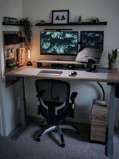 Office Inspiration Workspaces, Minimal Desk Setup, Setup Inspiration, Minimal Desk, Gaming Desk Setup, Computer Desk Setup, Home Studio Setup, Desktop Setup, Gaming Room Setup