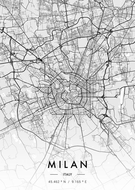 Milan City Map White Milan Map, Cartography Art, Desenio Posters, Map Sketch, Milan City, Italy Poster, City Map Art, Italy Map, Modern Map