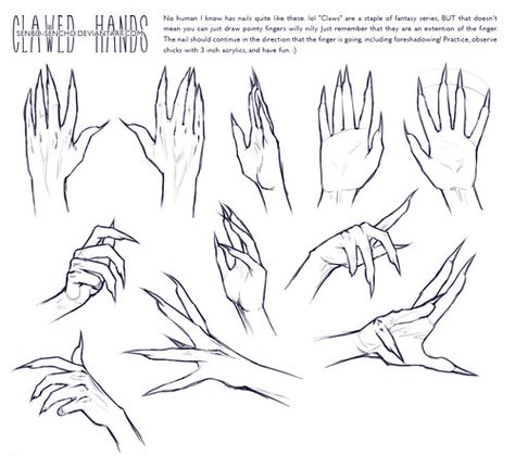 helpyoudraw:  Clawed Hands Reference by ABRZA from DeviantArt Clawed Hands, Beautiful Pencil Drawings, Hand References, Drawing Hands, Nail Drawing, Hand Drawing Reference, Hand Reference, Art Help, Anatomy Drawing