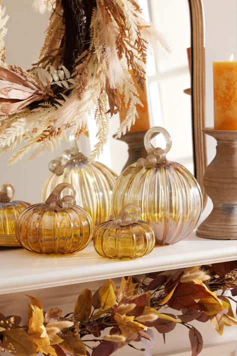 Sweet Pumpkin, Thanksgiving Centerpieces, Glass Pumpkins, Tabletop Accessories, Ombre Effect, Decorative Accents, World Market, Pumpkin Decorating, Dining Table Setting