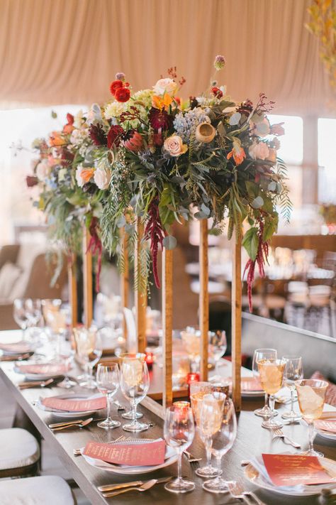 Tall Floral Arrangements Wedding Centerpieces Tall, Tall Flower Centerpieces, Chic Country Wedding, Tall Floral Arrangements, Biltmore Wedding, Beautiful Wedding Centerpiece, Fall Wedding Ceremony, Tall Wedding Centerpieces, Fall Flower Arrangements