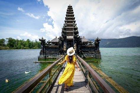 What To Do In Kintamani – Bali’s Volcano Village Floating Temple, Volcano Village, Kintamani Bali, Crop Field, Water Temple, Foggy Mountains, Bali Travel Guide, Bali Island, Spring Lake