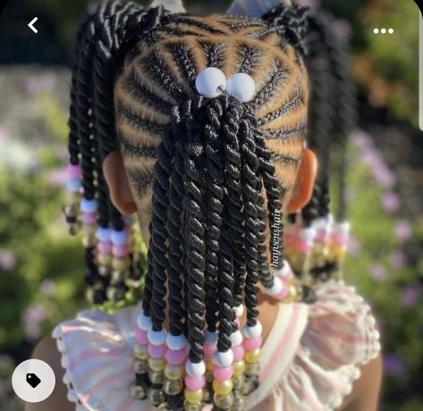 Girls Holiday Hairstyles, Braids Hairstyles With Beads, Child Hairstyles, Girls Braided Hairstyles Kids, Hairstyles With Beads, Braids And Beads, Black Baby Girl Hairstyles, Daughter Hairstyles, Anna Hair