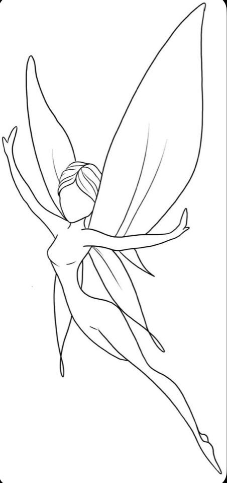 Fairy Line Art, Fairy Drawing, Fairy Drawings, Line Art, Tattoos, Drawings, Art