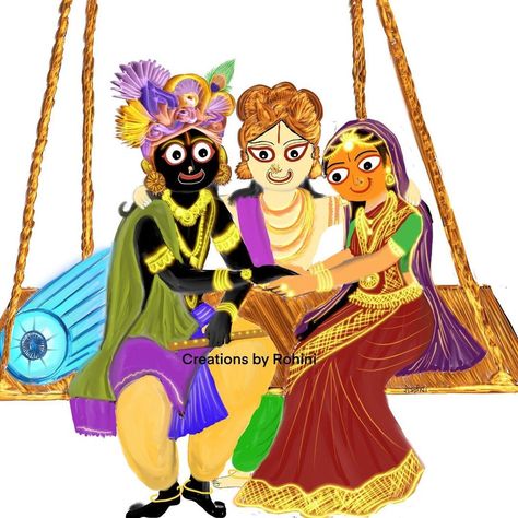 Krishna Subhadra Rakhi, Jagannath Art, Arjun Subhadra, Jagannatha Beautiful Images, Jagannath Ji, Little Kanha Ji Images, Cartoons Krishna, Krishna Hindu, Religious Photos