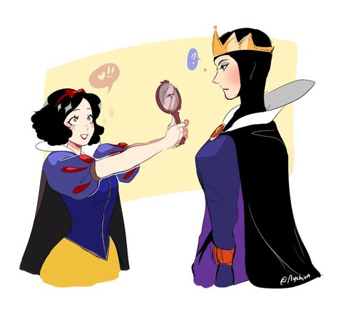 Snow White And Evil Queen, Patreon Art, Disney Evil Queen, Disney Au, Disney Character Art, Snow White Disney, Disney Princess Fan Art, Disney Images, Snow White And The Seven Dwarfs