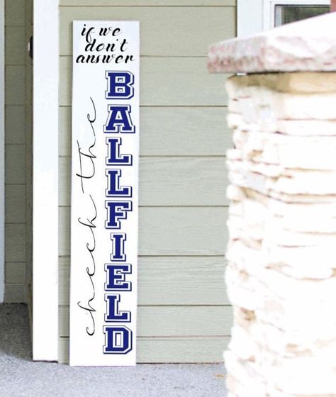 Baseball Porch Signs, Summer Porch Signs, Baseball Signs, Sports Signs, Wooden Signs Diy, Summer Porch, Front Porch Signs, Diy Wood Signs, Painted Letters