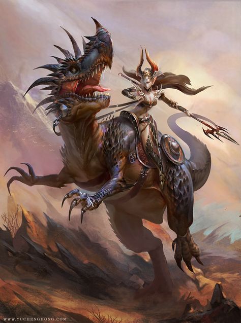 ArtStation - dino rider, Yu Cheng Hong Fanasty Art, Concept Art World, Game Illustration, Dragon Rider, Art Et Illustration, Dessin Adorable, Fantasy Warrior, Arte Fantasy, Art And Illustration