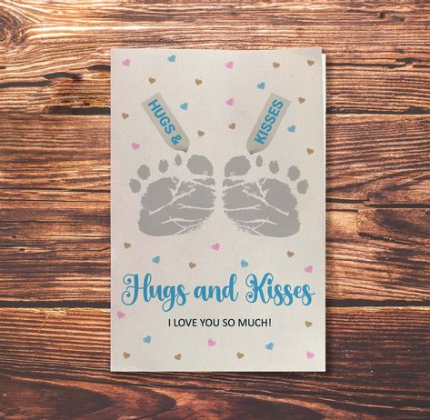 Baby Foot Print Valentines Day, Get Well Soon Footprint Card, Nicu Bereavement Crafts, Get Well Cards Made By Kids Hand Prints, Footprint Birthday Card Grandparents, Twin Footprint Crafts, Infant Hand And Footprint Art, Valentines Infant Crafts, Dr Seuss Crafts For Infants