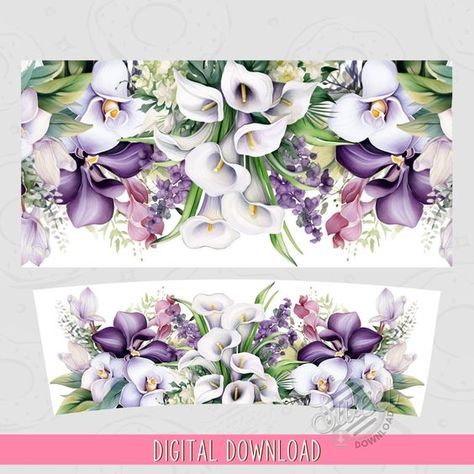 Orchid Lily 40 oz Tumbler Wrap, Purple Floral 40 oz Tumbler PNG, Orchid Flower 40 oz Tumbler Template, 40 oz Sublimation Tumbler Design Glass Tumbler Design, Tumbler Wrap Template, Boho Background, Inspirational Tumbler, Summer Tumbler, 40 Oz Tumbler, Glitter Photo, Tumbler Template, Custom Tumbler Cups