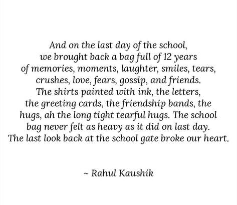 Last School Day Quotes Feelings, School Ends Quotes, Life After High School Quotes, School Farewell Speech, 10th School Life Ending Quotes, Last Day Of High School Quotes, School Ending Quotes, Last Day Of School Quotes Memories, Leaving School Quotes